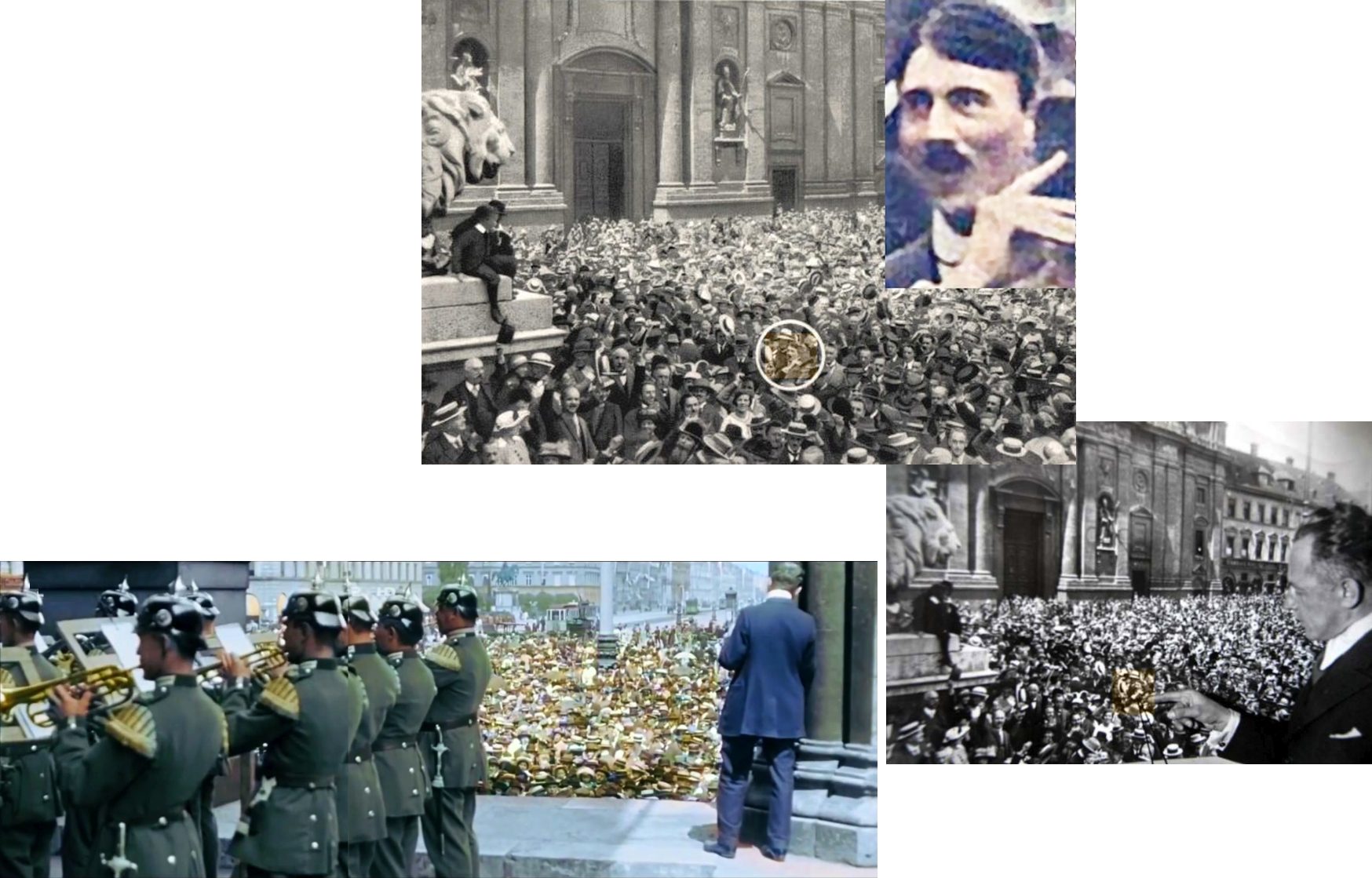 Jubelnder Hitler am 2.8.1914 vergrößert aus Foto von Heinrich Hoffmann